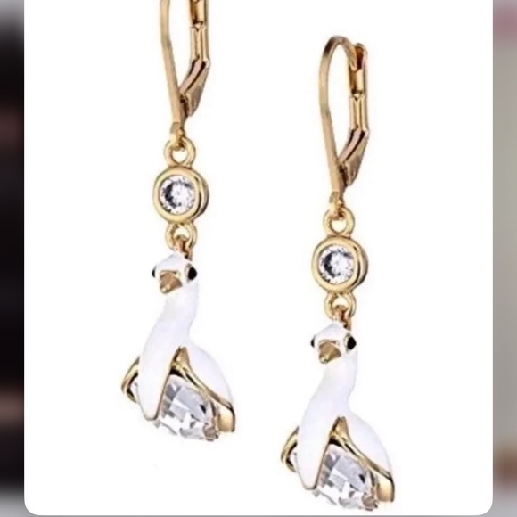 ♠️Kate Spade On Pointe Crystal Swan Earrings | - Picture 2 of 4